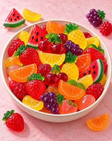 Bowl de gummies de frutas